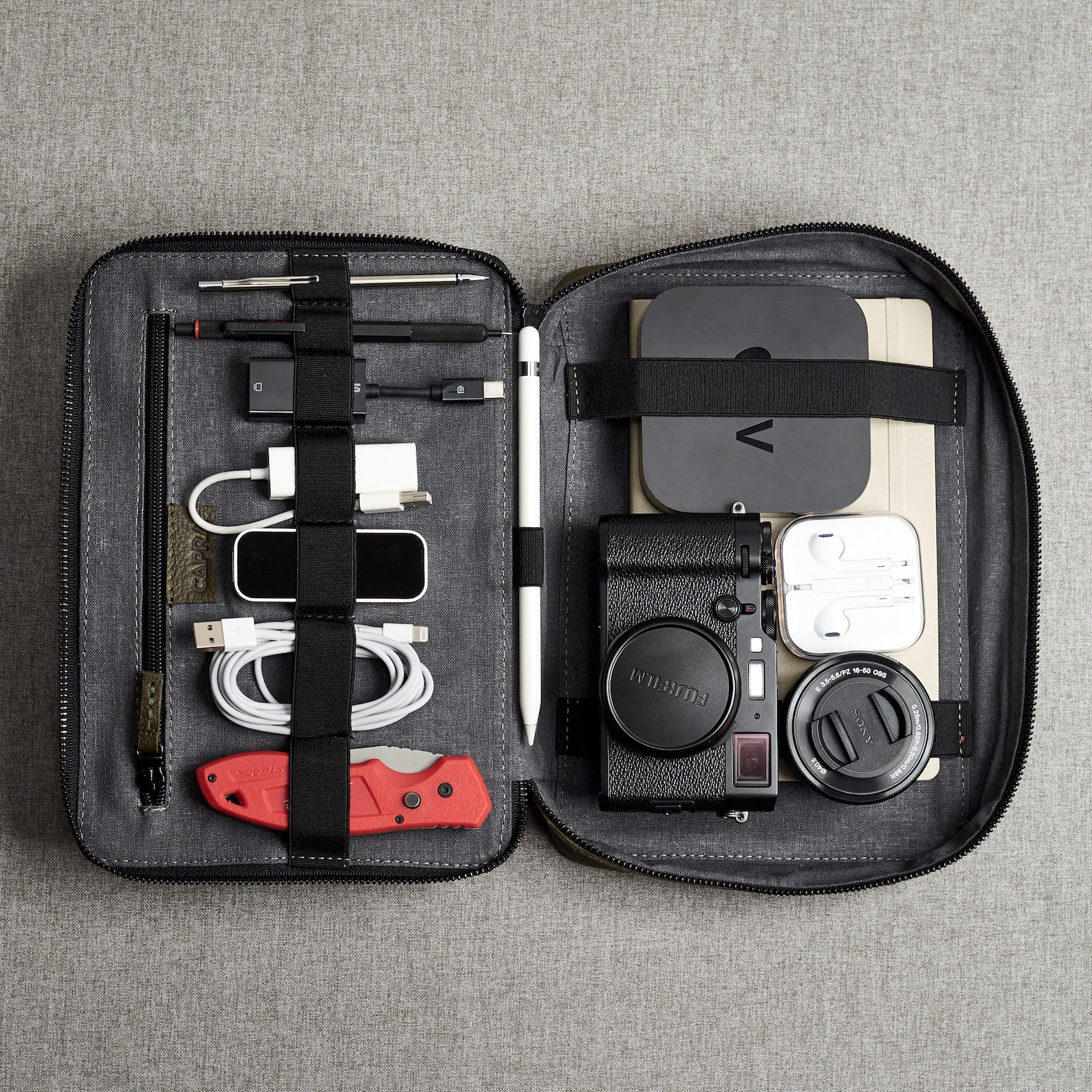 Green Leather Gadget Travel Bag Ipad Leather Bag Tech Dopp Etsy