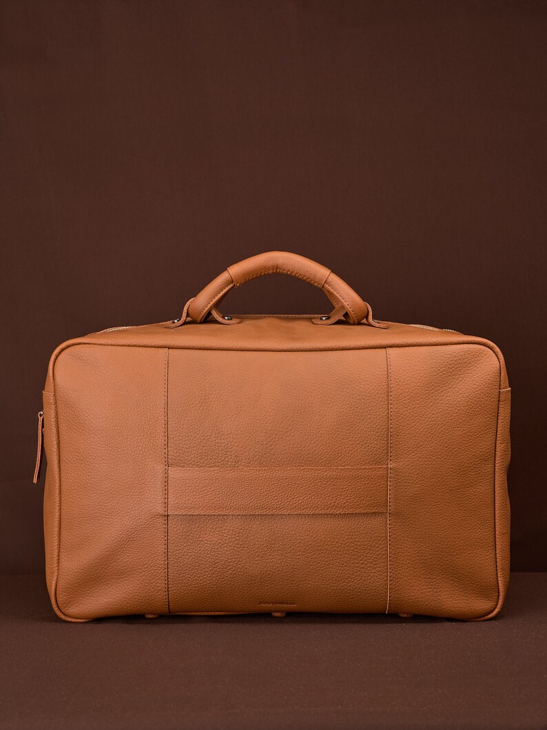 Leather Weekender Bag Tan by Capra