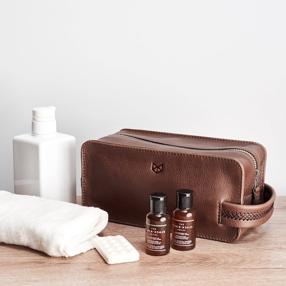 Kulturbeutel Für Männer – Grauer Reise-Organizer Mit Mesh-Fächern, 25x15x9 Cm (Dopp Kit)