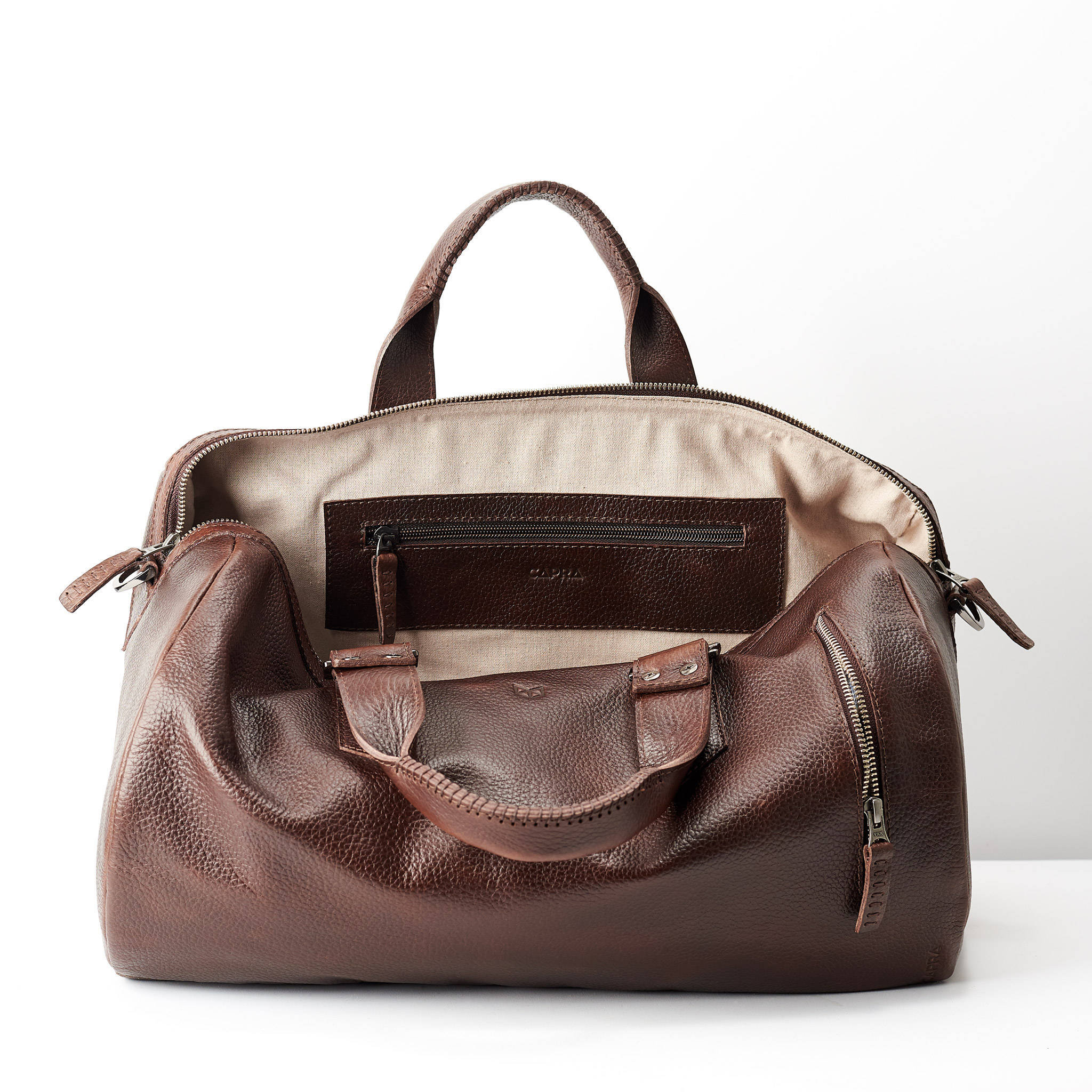 Dark Brown Leather Duffle Bag Men Medium Shoulder Travel Etsy