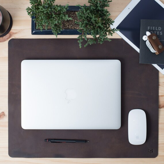 Brown Leather Desk Top Pad Men Handmade Mat Blotter Etsy