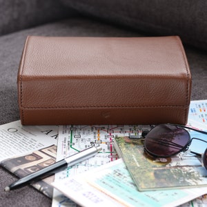 Multiple Sunglasses Travel Case Brown, Glasses Case, Hard Eyeglass Case, Sunglasses Leather Case, Sunglass Display Storage Case, Custom image 10