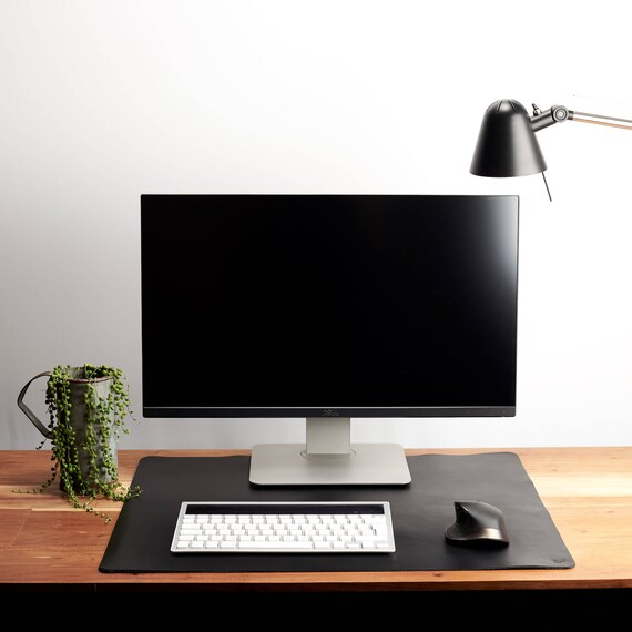 Desktop Pad Leder Schwarz Mann Buroorganisation Dekoratives Etsy