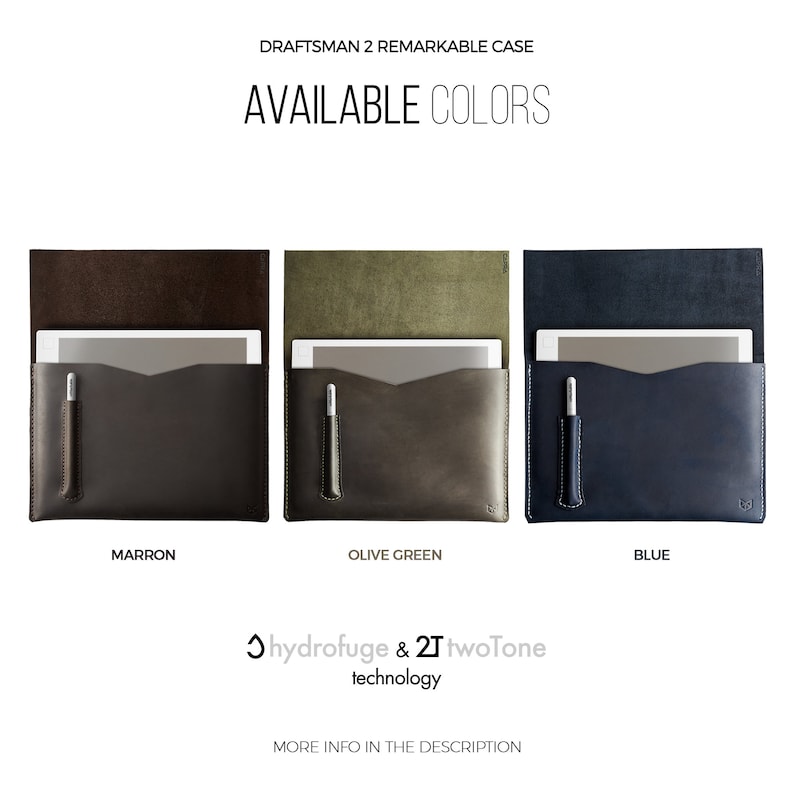 ReMarkable 2 leather sleeve Tablet Case Ereader Folio Etsy