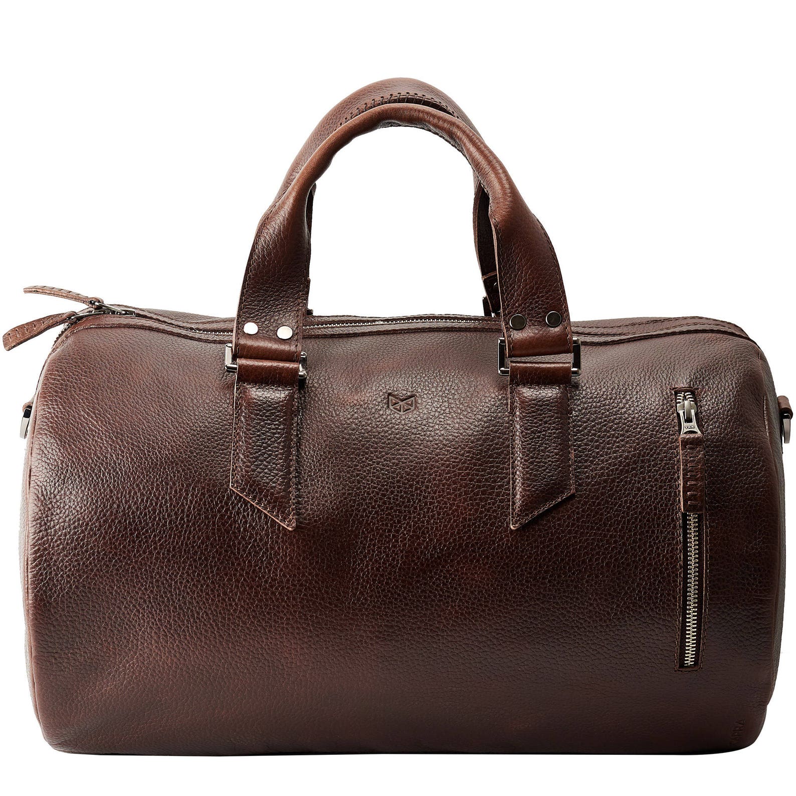 Dark Brown Leather Duffle Bag Men Small Shoulder Travel Etsy