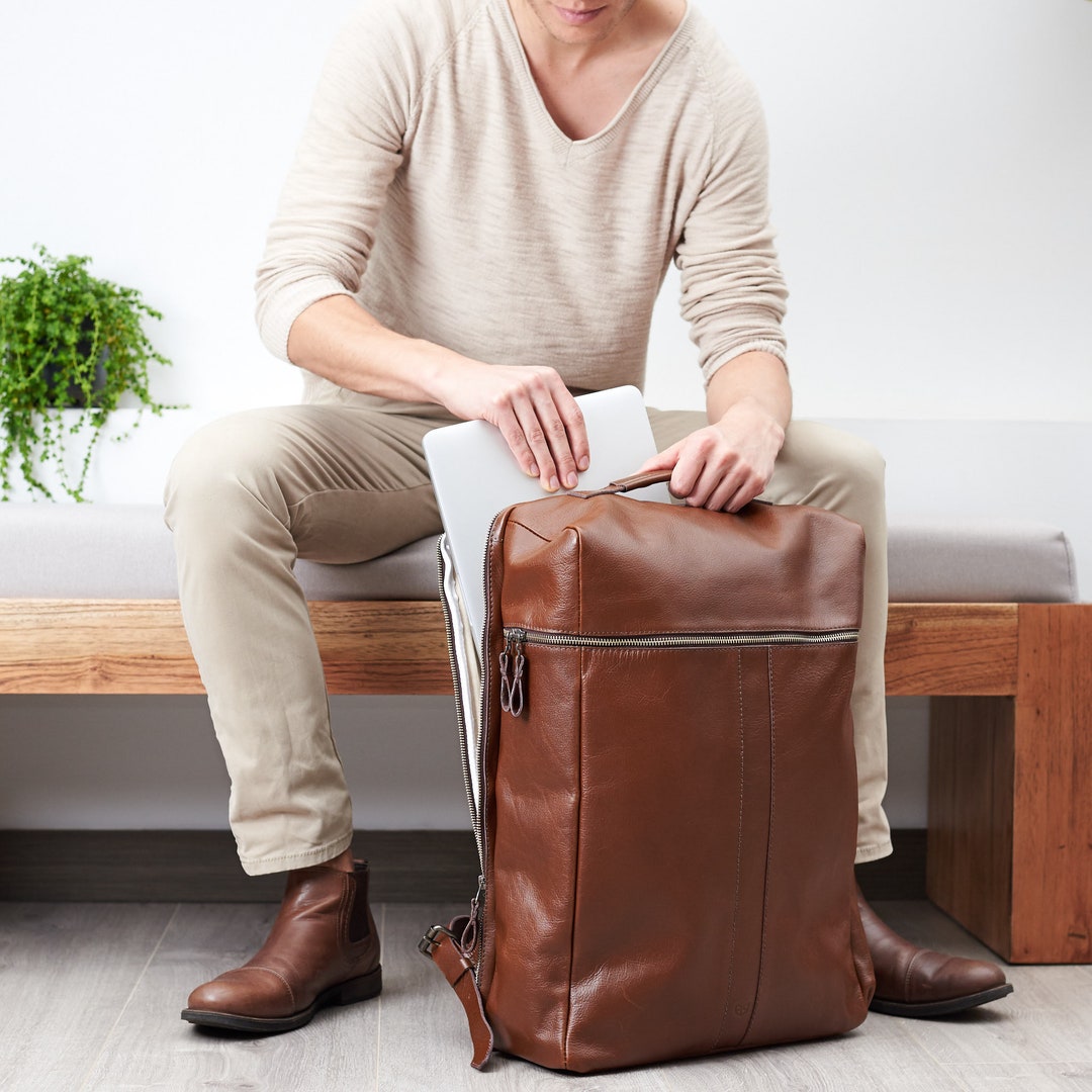 Nicobar Backpack (Brown) | Men's Canvas & Leather Laptop Travel Bag