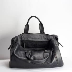 Black Leather Duffle Bag Large Mens Bag Weekend Bag With - Etsy