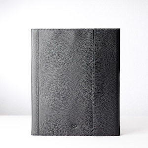 Cartera de documentos para tableta y portátil de cuero negro para hombres, estuche para archivadores A4, organizador de trabajo empresarial. Folio Carta. Regalo de monograma personalizado imagen 3