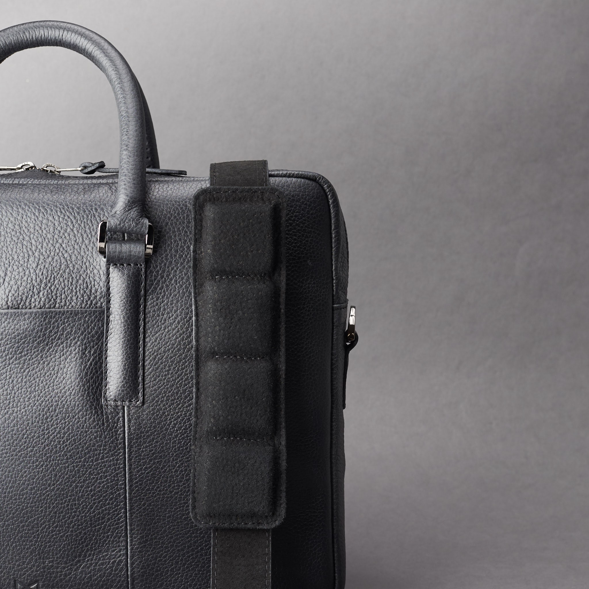 Black Leather Office Briefcase Men Attache, Document Portfolio ...