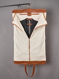 Tan Leather Garment Bag, Travel Suit Bag, Suit Carrier, Hanging Garment Bag, Foldable Suit Bag, Personalized Monogram, Men Gifts product logo
