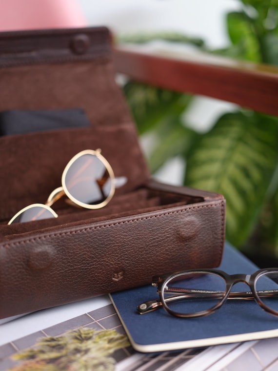 Multiple Sunglasses Travel Case Tan, Glasses Case, Hard Eyeglass Case,  Sunglasses Leather Case, Sunglass Display Storage Case, Custom - Etsy