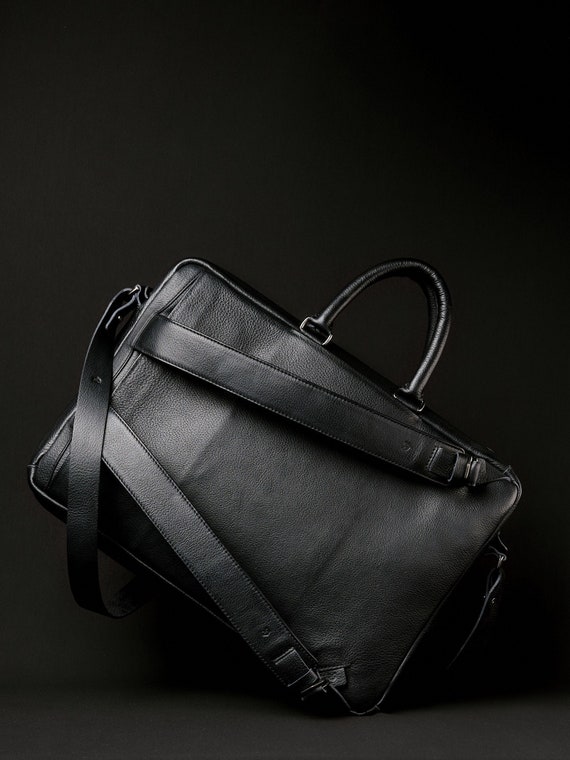 backpack briefcase combo leather Black Briefcase Backpack, Briefcase Backpack Combination, Mens Briefcase,  Laptop Backpack, Everyday Backpack Crossbody Bag, Custom Engraving