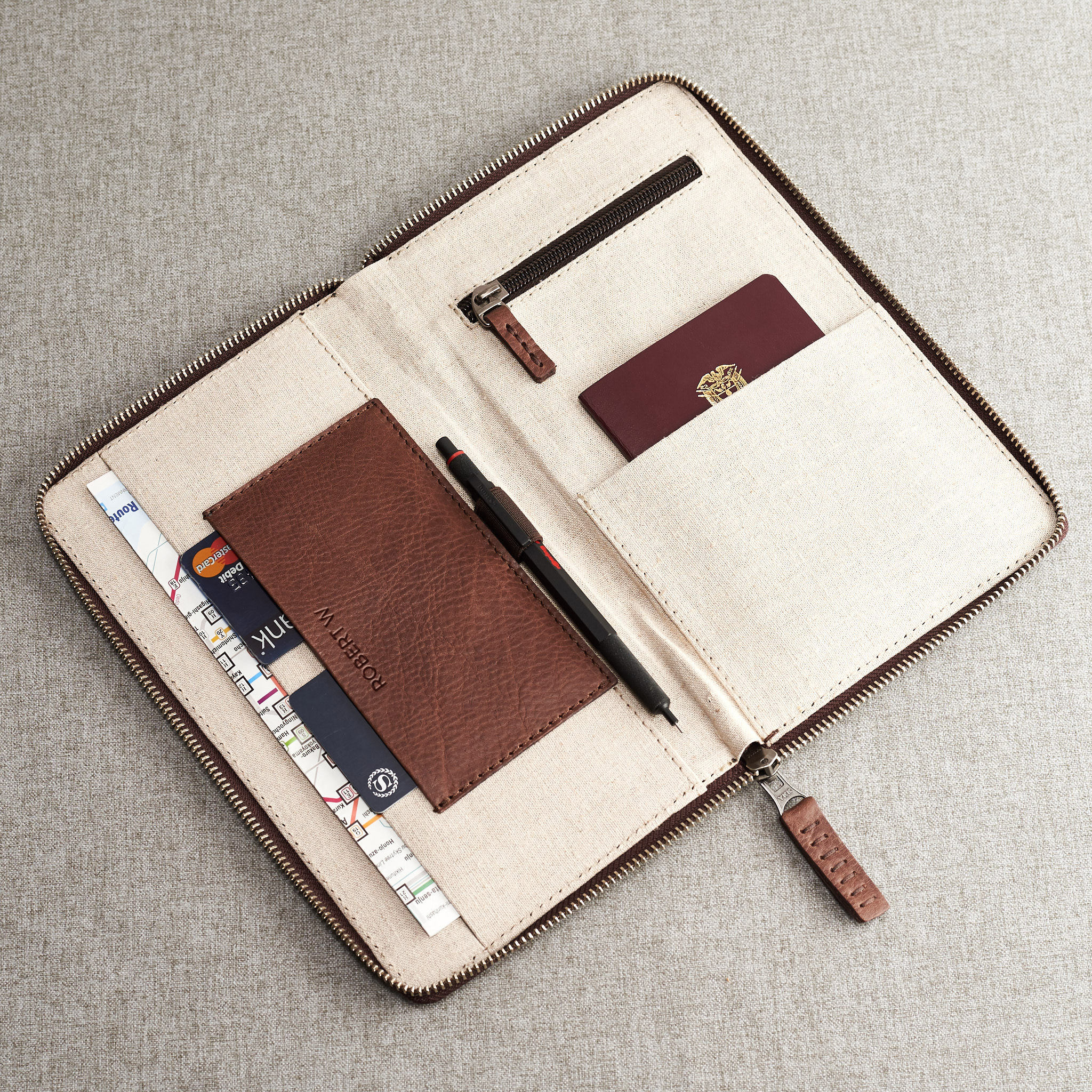Leather Travel Document Organizer Men Passport Wallet Etsy