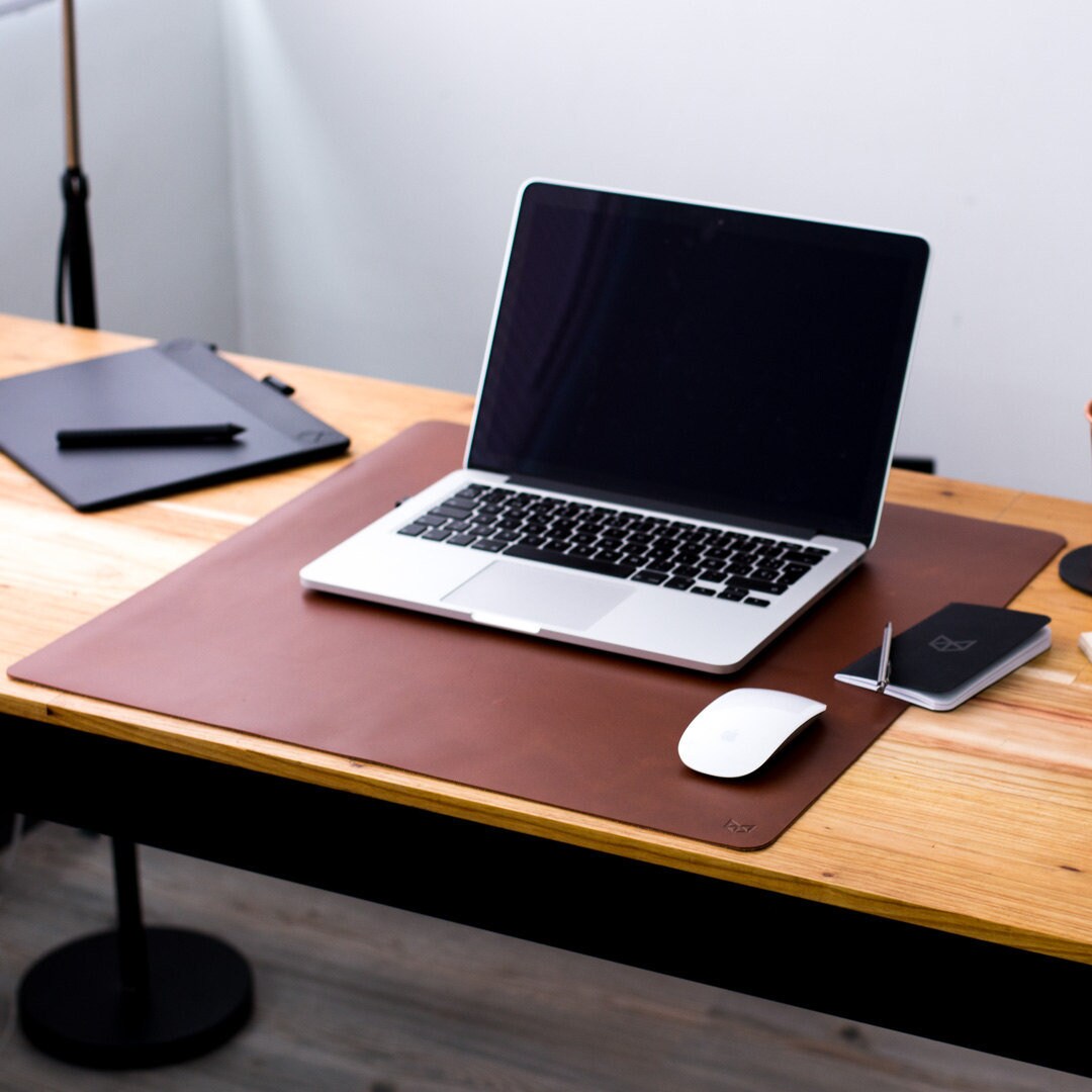 Capra Leather Desk Pad Setup Black Leather, Mat Blotter Organizer, Home  Office Setup,laptop Mouse Pad, Custom Gift for Men. Matching Coaster 