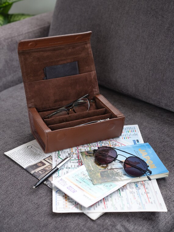 Multiple Sunglasses Travel Case · Black by Capra Leather