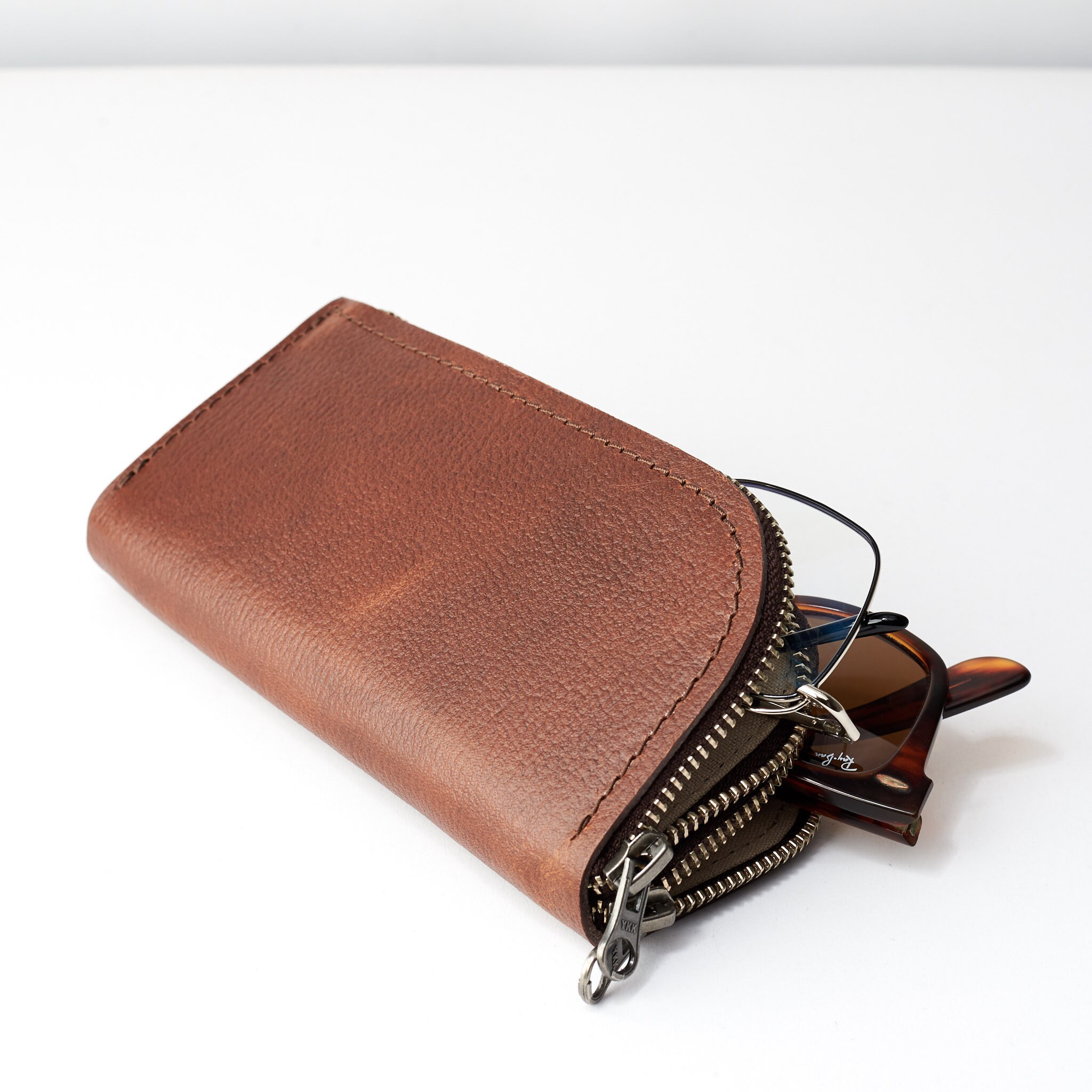 Double Glasses Case · Dark Brown by Capra Leather