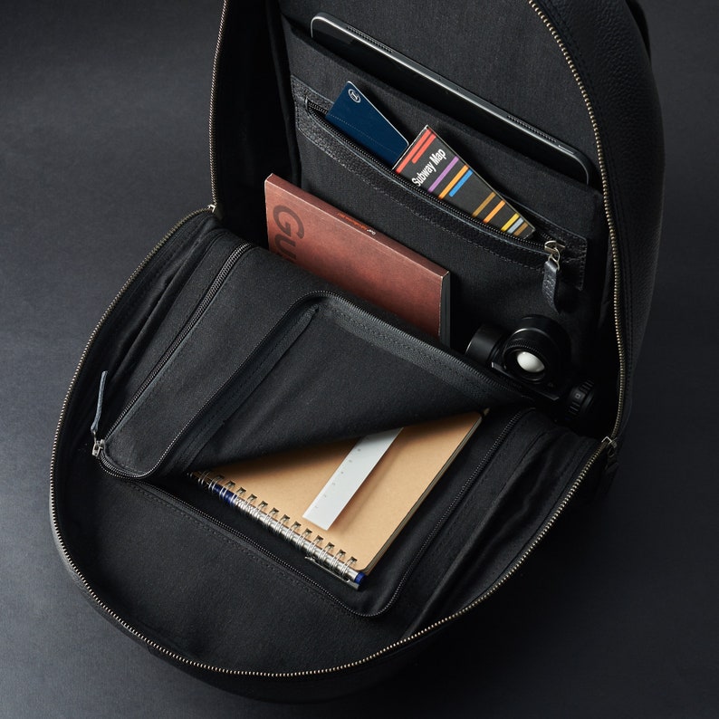 Tan Leather Backpack Laptop Men, Handmade Travel Bag, Camera Rucksack, DaypackWork Bookbag, Urban Weekender, Personalized Monogram Gift image 10