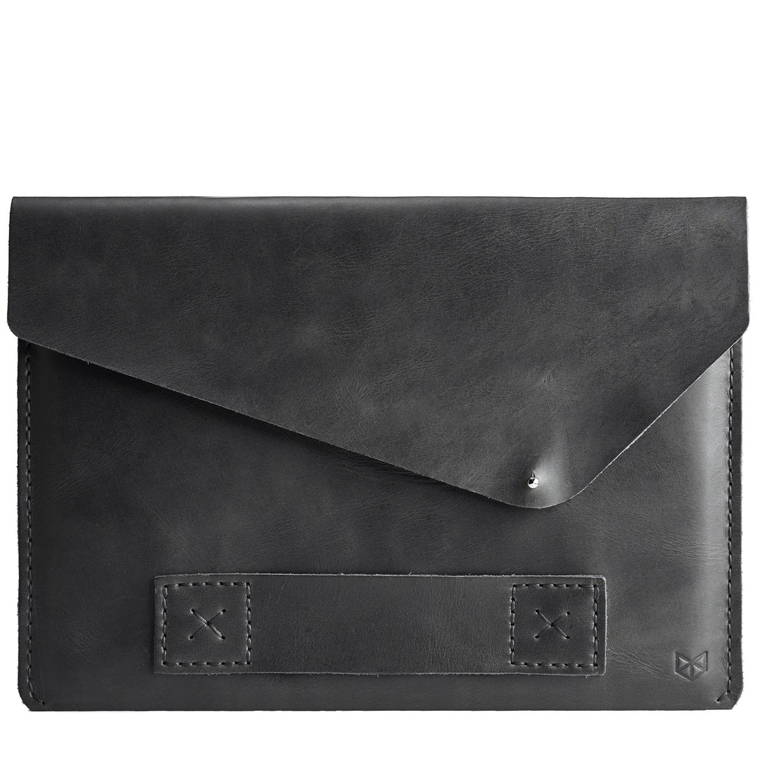 Black Leather MacBook Case, MacBook Pro M2 Case, MacBook Pro 13 Inch