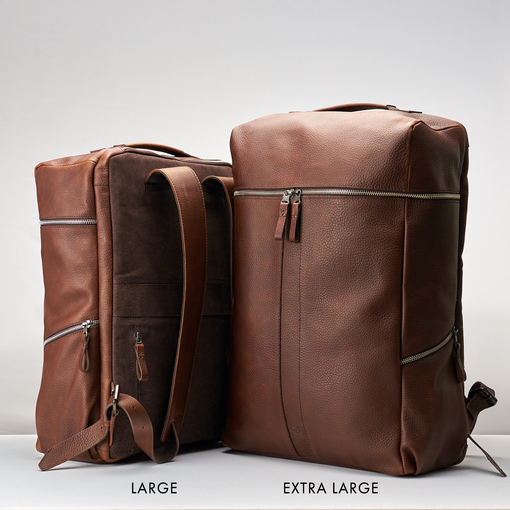 Brown Leather Laptop Backpack Travel 