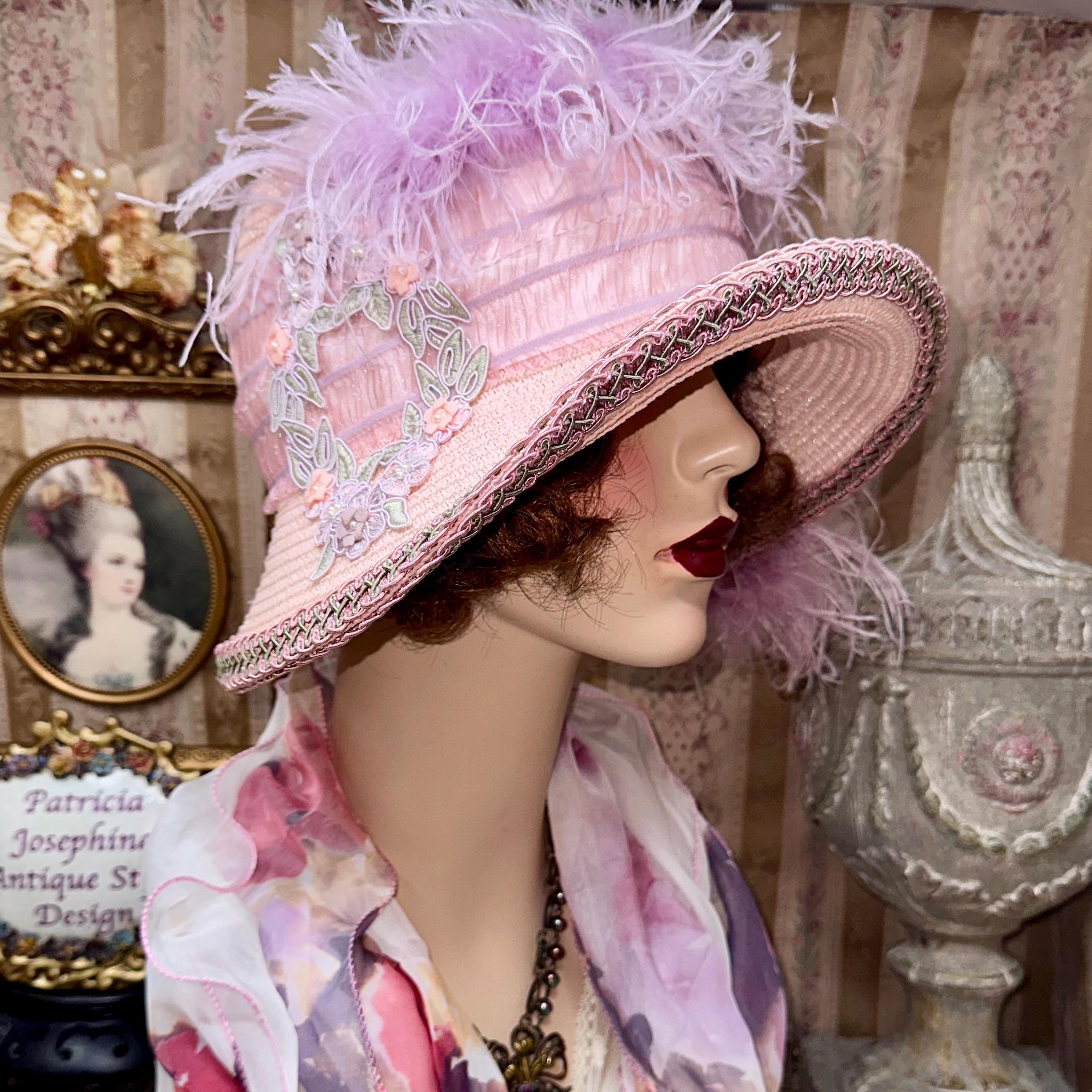 Antique Pink Flapper Hat - Etsy display picture 2