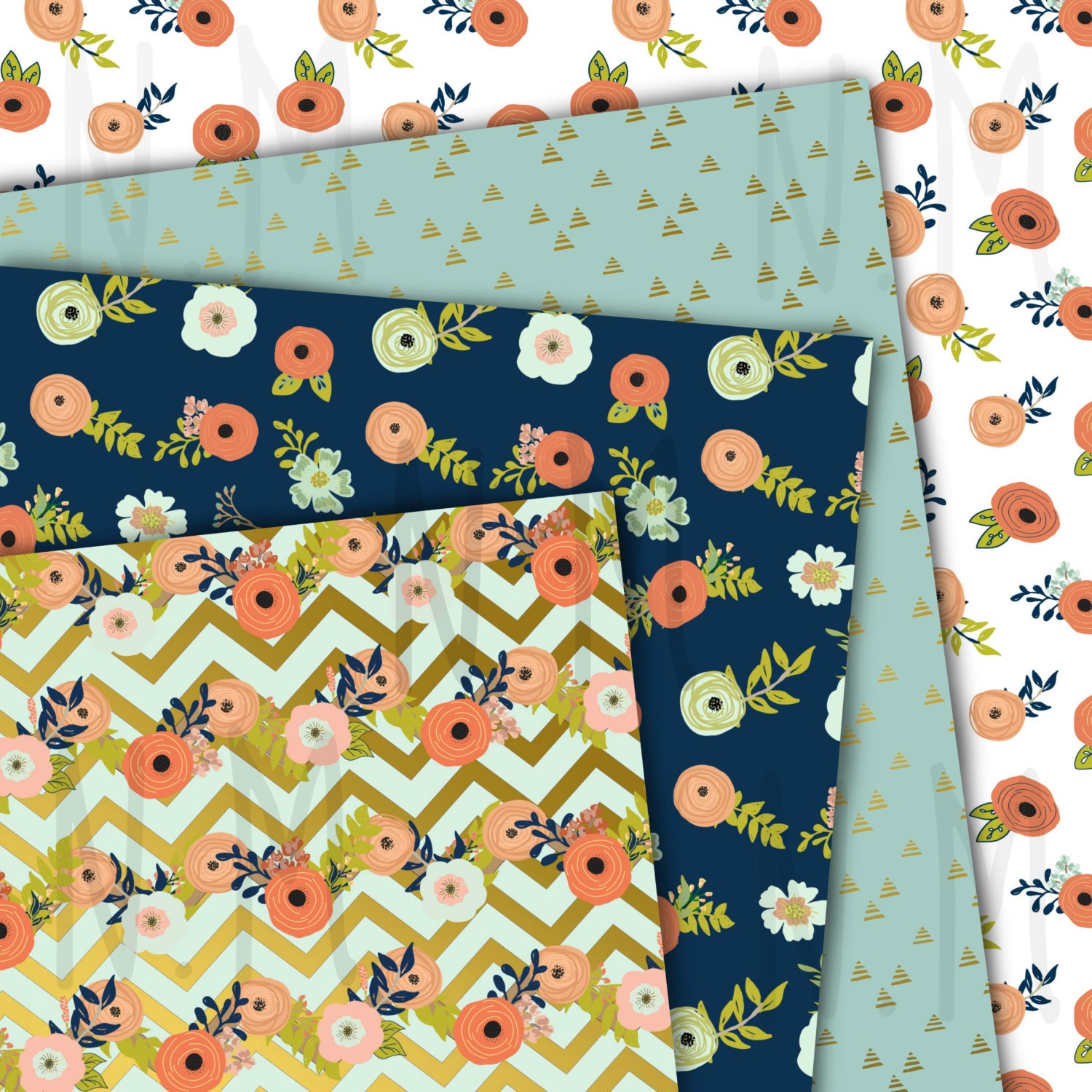 Pastel chevron paper - Etsy België, image size:1500x1500