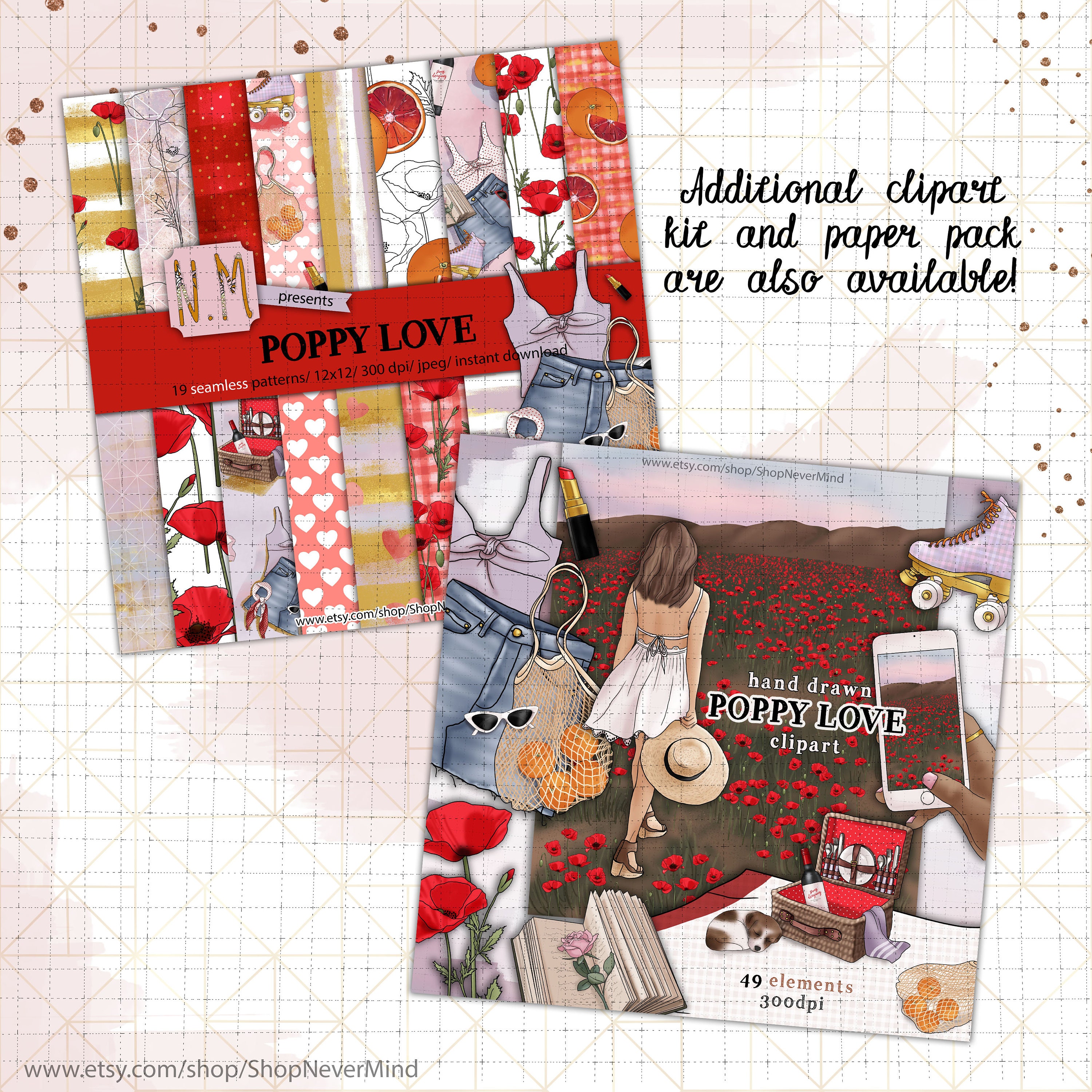 Mädchen Picknick Sticker Set – Für Journal, Planer & Bastelprojekte, Frühling & Sommer