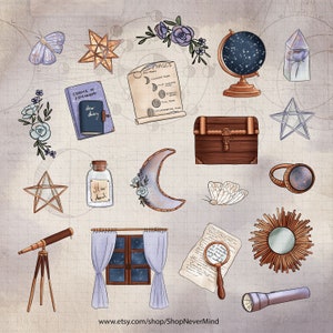 Stars Clipart Kit Galaxy Clip Art Set Commercial Use Starry Night ...