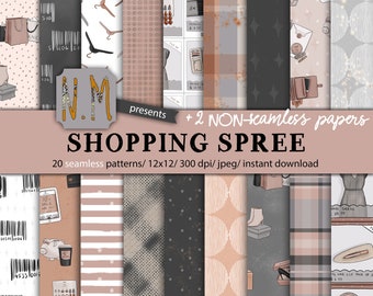 Shopping pack de papier numérique noir vendredi shopping spree numérique motif automne mode plaid sans couture utilisation commerciale utilisation de papier graphique autocollant