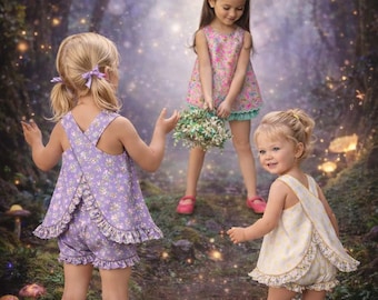 Sz 2-4-6~ Romper Playsuit Sunsuit & Panty Sewing Pattern S 8165 3 Sizes Pdf Child or Doll