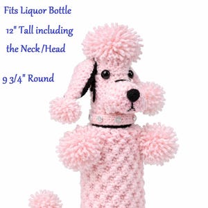 LETTER Crochet Pattern PoODLE Dog Liquor BoTTLE CoVER Peppy and Puppy Crocheting Crocheted Large & Small PDF