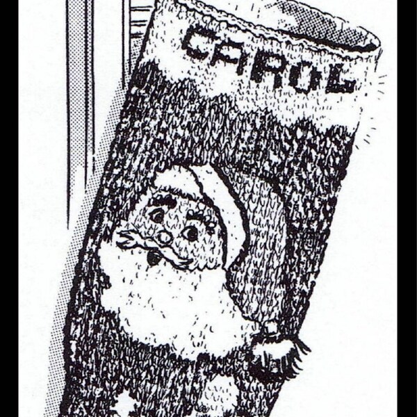 Knit Knitting Knitted Personalized Christmas Santa Stocking Pattern Design #552   P.D.F. File