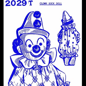 BUCHSTABE Zirkus CLOWN SOCKENMUSTER Puppe Spielzeug Handwerk 8.5x11 2029 Mail Order Pdf
