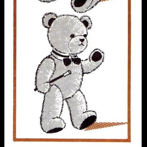 May include: A black and white illustration of two teddy bears wearing bow ties. The top bear is sitting with its legs crossed. The bottom bear is standing with one paw raised. The text "DESIGN 407" is printed below the bears.