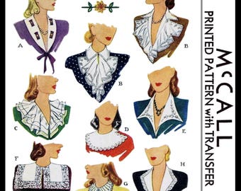 McCALL # 947 ~9~ Collar Jabot and Cuffs  Women's Accessories Accessory   Patterns  40's