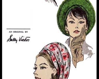 Vogue # 5651 Designer Sally Victor BERET Hat Pattern Millinery Chemo Cancer Headcover Alopécie