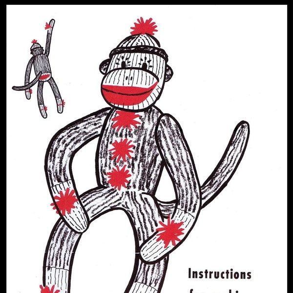 Sock Monkey Pattern Mail Order Stofftier Spielzeug 1940er Jahre BRIEF