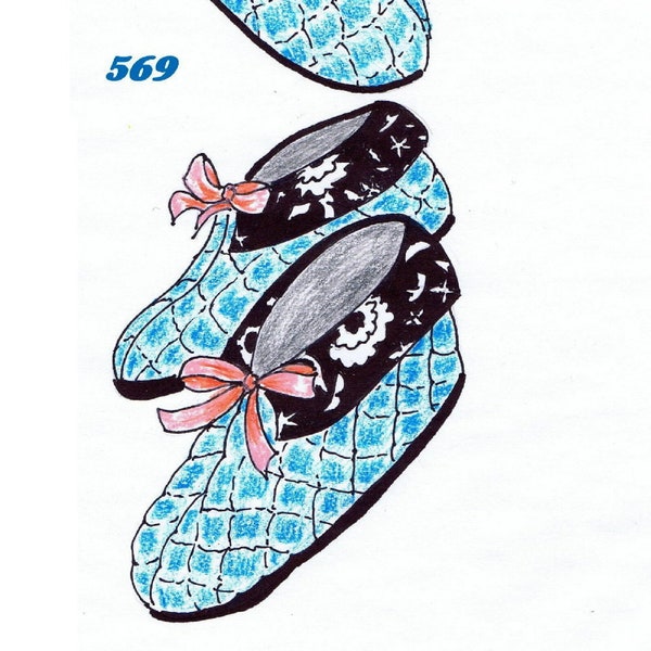 Quilted Boot Slippers    Pattern # 569 Design Mail Order  S-M-L Pdf   Pdf