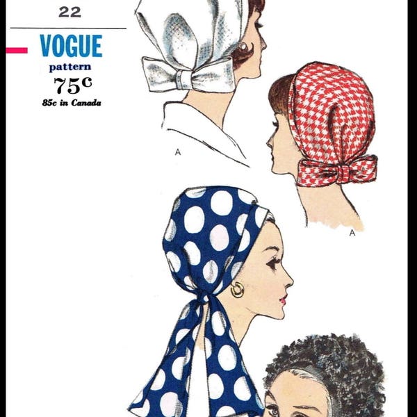 Carta Vogue # 6410 Bufanda HAT PDF Descarga Digital Entrega!! Patrón Sombrerería Quimio Cáncer Headcover Alopecia