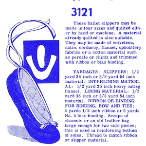 Ballet Slipper Pattern 3121 The American Weekly S-M-L-XLG Pdf