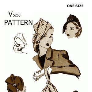 V 5260 Pattern Hat & Bag 1940&#39;s PDF