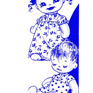 Patrón de calcetín con letras para MUÑECAS Hermano Hermana 736 Diseño Pedido por correo NIÑO y NIÑA con ropa PDF