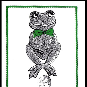 LeTTER  Childs Kids FROG Toy Craft    Pattern Stuffed Animal 1950's Pdf COPY Mail Order # 855