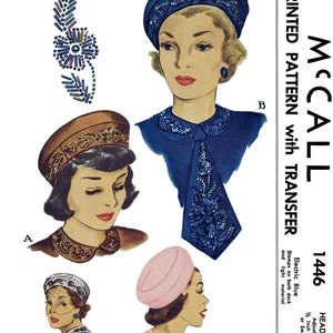 PDF Digital Delivery Mccall 1446 Embroidered FASCINATOR Hats - Etsy