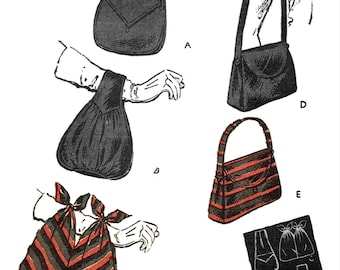 BUTTERICK # 2819 Women's Handbag Purse Bag Accessory Bolso Sac Tasche   Pattern Pdf  ~Ledger