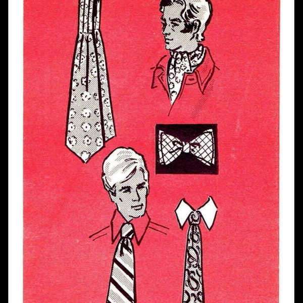 The Jovan Mens Ties 4" & 5" ASCOT BowTie Accessories Mail Order #4683 Pattern 50's Style  Digital Delivery