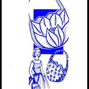 Patrón de bolso de mano con flores, diseño de accesorio, pedido por correo 844 en formato PDF