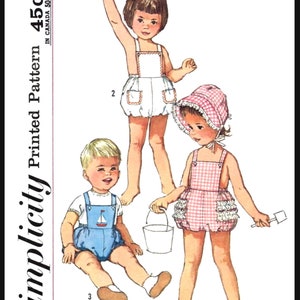 Size 3~ Simplicity # 5007 Ledger  Romper Playsuit Sunsuit Bonnet  Pattern Unisex Child Summer  Boy Girl