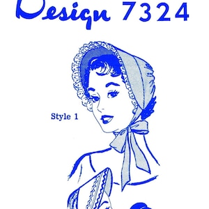 Letter Bonnet HAT Pattern 7324  Mail Order Medium pdf