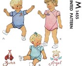 6mth & 1~ Romper Playsuit Sunsuit Pattern M 1455 Child Summer Unisex