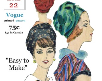 22" Head Vogue # 5332  SoFT Turban HATS Pattern Chapeau Chemo Millinery Pdf